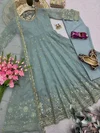 Ssc 722 Heavy Crunchy Silk Embroidery Work Gown With Pant Dupatta